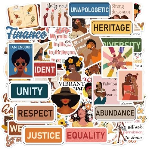 50 Pcs Black Girl Empowerment Vinyl Stickers