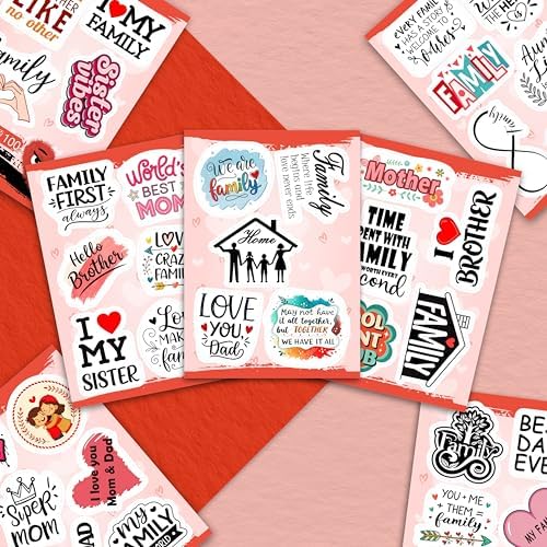100Pcs Family Stickers for Scrapbooking, Water Bottle - Family Gifts Ideas, Party Supplies & Decoration - Gift for Women & Men