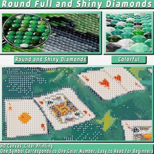 Vintage Poker Diamond Art Kits for Adults Diamond Painting Kit for Beginner