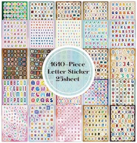 Japanese Retro Sticker Book, 800 Cartoon Stickers Book with Art Coated Paper Creative Activity Stickers for Adults, DIY Scrapbooking Phone Cases Laptops Party Gifts (Letter)