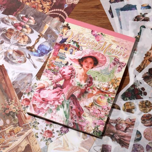 Victorian Scrapbooking Stickers 350 Pre-Cut Vintage Washi Stickers