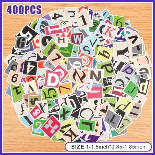 400Pcs Alphabet Letter Stickers, Waterproof for Scrapbook, Notebook