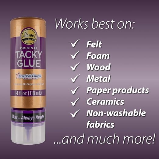 All-Purpose Tacky Glue – Premium Adhesive for Crafts, Jewelry, and Household Repairs – Always Ready 4 Oz. (1 Bottle)