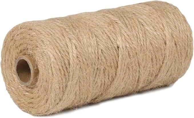 20Pack 3mm Natural Jute Twine String 6560 Feet Long Twine String for Crafting Gardening Gift Wrapping Macrame DIY Home Decor (Brown-328Feet/Roll)