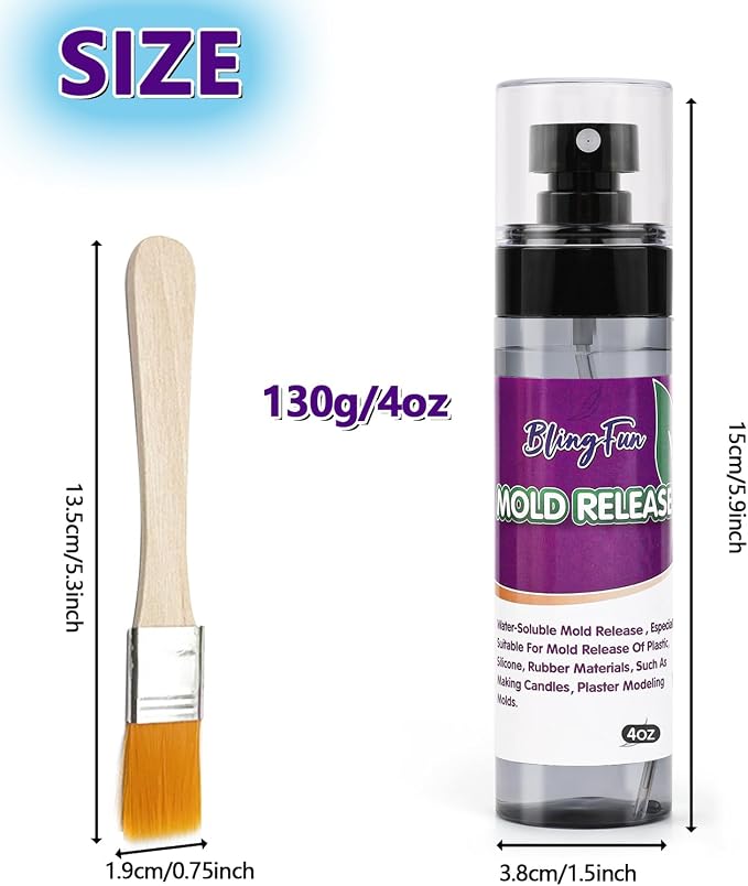Silicone Oil Mold Releaser， 4Oz Molds Release Spray for Candle Making and Epoxy Resin, Fast-Drying Silicone Oil Releaser, Non-Stick Professional Molds Release Agent, Promotes Mold Longevity