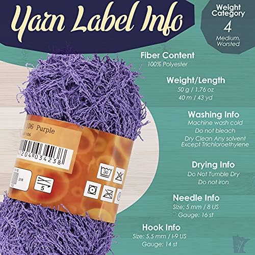JubileeYarn Scrubby Dish Yarn - 50g/Skein Dishcloth Polyester - Variety Pack - 4 Skeins