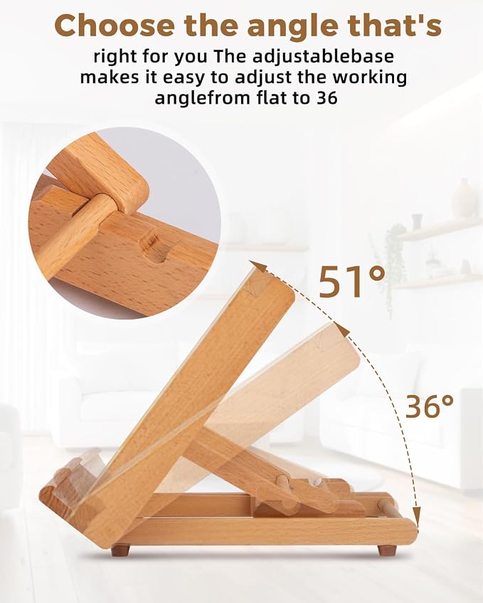 Table Easel for Painting, Adjustable Angle Art Easels Wood Table Easel Drawing and Sketching Board, 11 4/5 Inches by 8 2/3 Inches