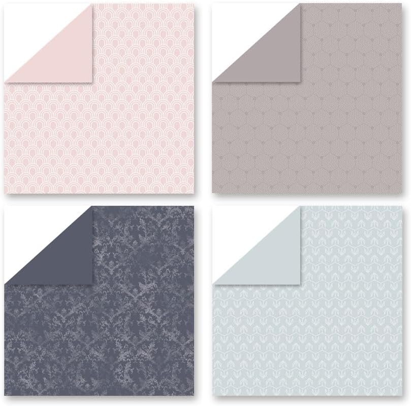 Patterned Scrapbook Paper 12x12 Pink,24 Sheets Double-Sided Bohemian Floral Pattern CardStock Paper Pad Boho Tone Decorative Craft Papers for Holiday Cardmaking DIY Origami Papers.