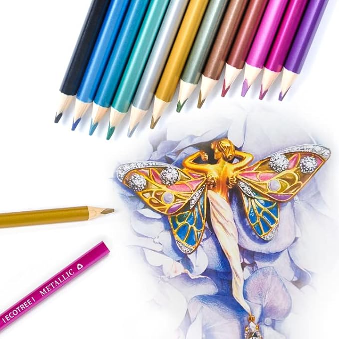 ECOTREE Colored Pencils, Back to School Supplies, 36 Count | Pastel Coloring for Adults and Kids, Art Supplies for School, Drawing, Shading, Pre-Sharpened, Soft Core, Triangular Grip