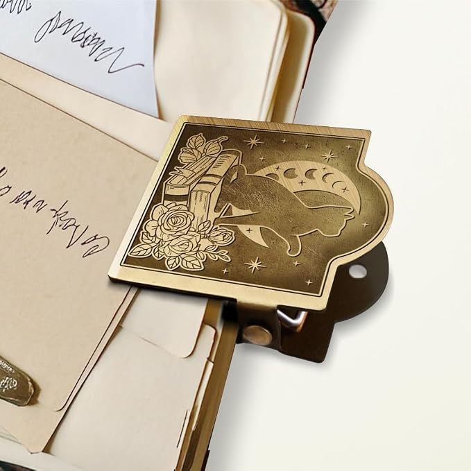 ANATTASOUL Cat & Moon Travel Journal Clip for DIY Use