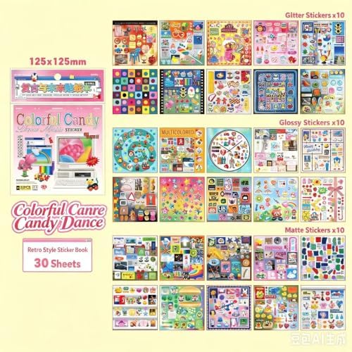 Alideco 30pcs Scrapbook Stickers Vintage Gourmet Desserts Sticker Book for Adults Sticker journaling Stickers for Scrapbooking (caitangwuqu)