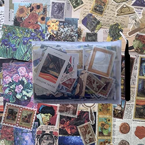 TIYPKE 200pcs Artistic Stickers for Journaling Supplies - Aesthetic Vintage Paper for Scrapbooking, Planners, Notebook, DIY Craft Kits, Postage Stamp Journal