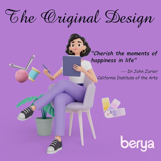 BERYA Flowers Embroidery Kit Including Video Step by Step Instructions,Embroidery Hoop,Color Threads and Embroidery Scissors for Beginners-Handmade Needlepoint Kits for Adults