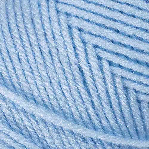 Craft County Size 4 (Medium) 100% Acrylic Fiber Yarn – Variety of Color and Pattern Options – for Crochet, Knitting, and Weaving (Light Blue)