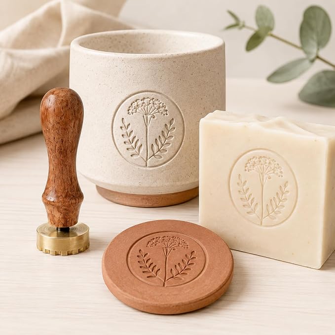 Custom Soap Stamp for Homemade Soap, Durable Handmade Soap Making Tool | Personalized Unique Logo Text Design Brass Stamps, Wedding Craft Gift, DIY Imprint Signature Branding, Pottery Clay Stamps