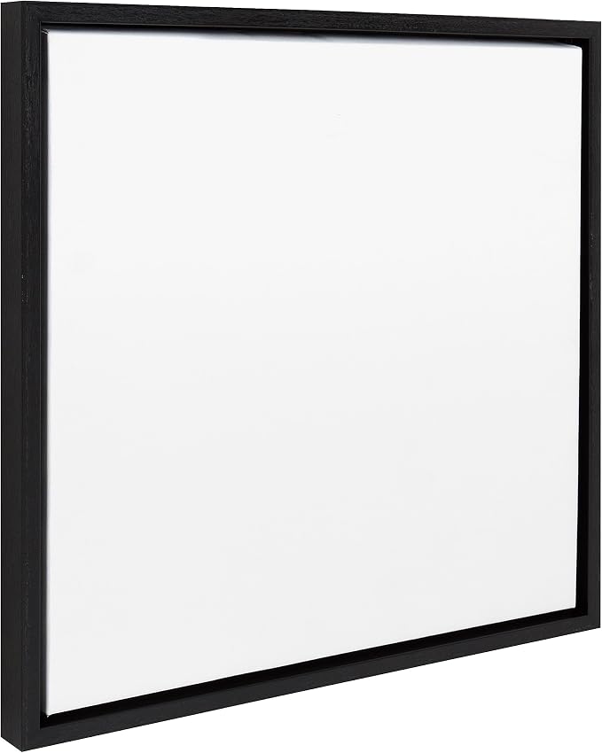 Kate and Laurel Sylvie Blank Framed Canvas Wall Art, 22x22 Black, Modern Empty Canvas for Paint-Your-Own Art, Premium Canvas Already Framed
