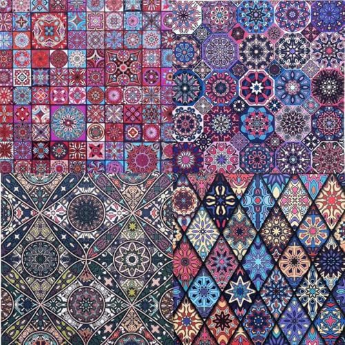 Groovy Boho Tribal Scrapbook Pad – 24 Bohemian Sheets for Scrapbooking, Junk Journals, Collage, Decoupage, Card Making & Mixed Media, 6x6 Single-Sided Craft Paper