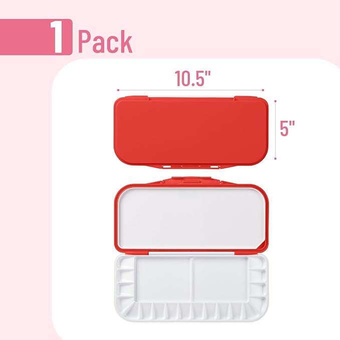 Mr. Pen- Airtight Watercolor Palette with Lid, 18 Wells & 2 Mixing Areas (Pack of 2)