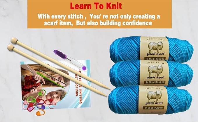 Kaaper Beginners Knitting Kit for Adults -Learn to Knit Starter Kit