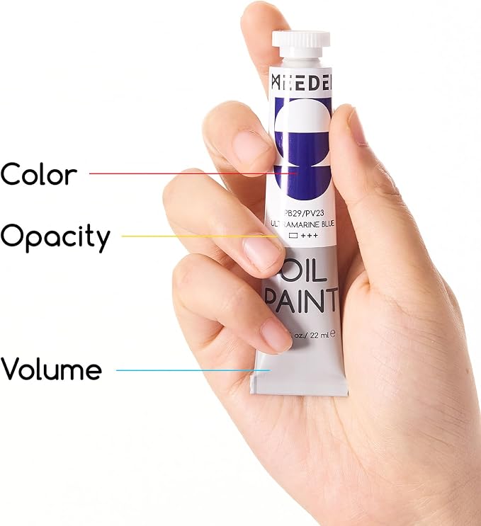 MEEDEN Oil Paint Set, Non-Toxic 24 x 22ml/0.74oz Oil Paints for Canvas Painting | Oil Color for Adults Students Beginners, Rich Pigment Art Paints for Canvas Painting