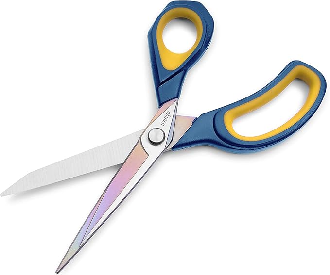 LIVINGO Fabric Scissors 8.5" Titanium Sewing Shears All Purpose | Heavy Duty Forged Steel Blade, Comfort Grip Handle, Dressmaking Leather Craft Cutting