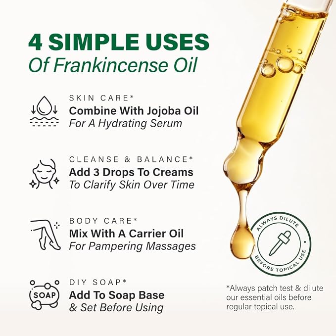 KUKKA Frankincense Essential Oils - 4 Fl Oz - for Hair, Skin, Diffuser, Aromatherapy & DIY Soap Making Scent (Pack of 2)
