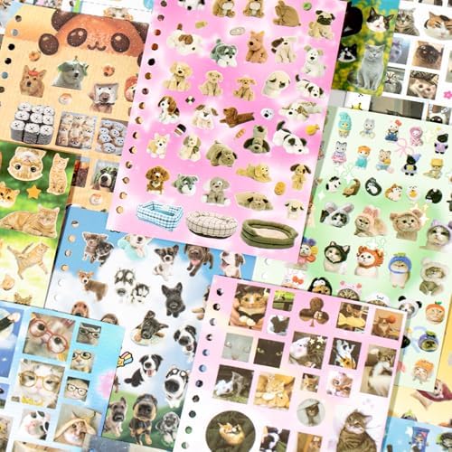 Pet Pal Series Stickers Scrapbooking Supplies for Junk Journal, 30 Sheets Washi Stickers - Vintage Journaling Stickers