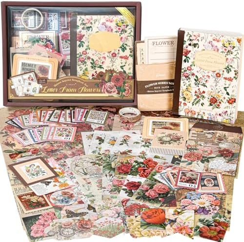 Scrapbook Supplies Kit, Cottagecore Aesthetic Junk Journal Scrapbook Kit