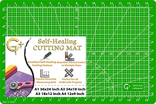 G+ A3 12x18" Self-Healing Cutting Mat for Crafts Double-Sided, Non Slip, Durable - 5-Ply Cutting Board for Sewing and Scrap Booking Perfect for Art&Craft Projects (Made in Taiwan)