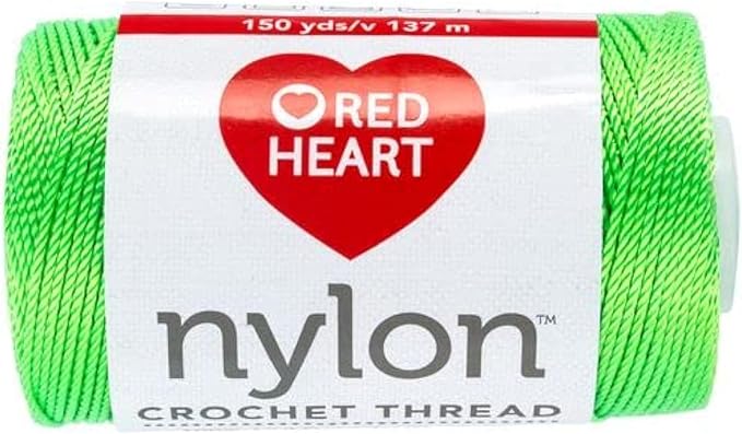 Red Heart Nylon Crochet Thread Size 18, Bright Green, Single