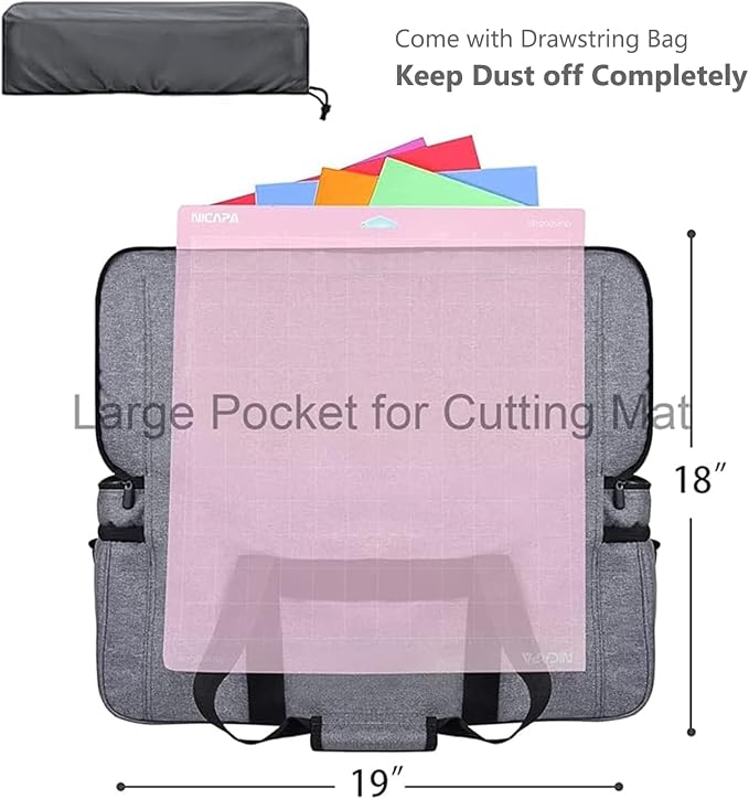 Double Layer Carrying Case with Cutting Mat Pocket & Accessories Storage