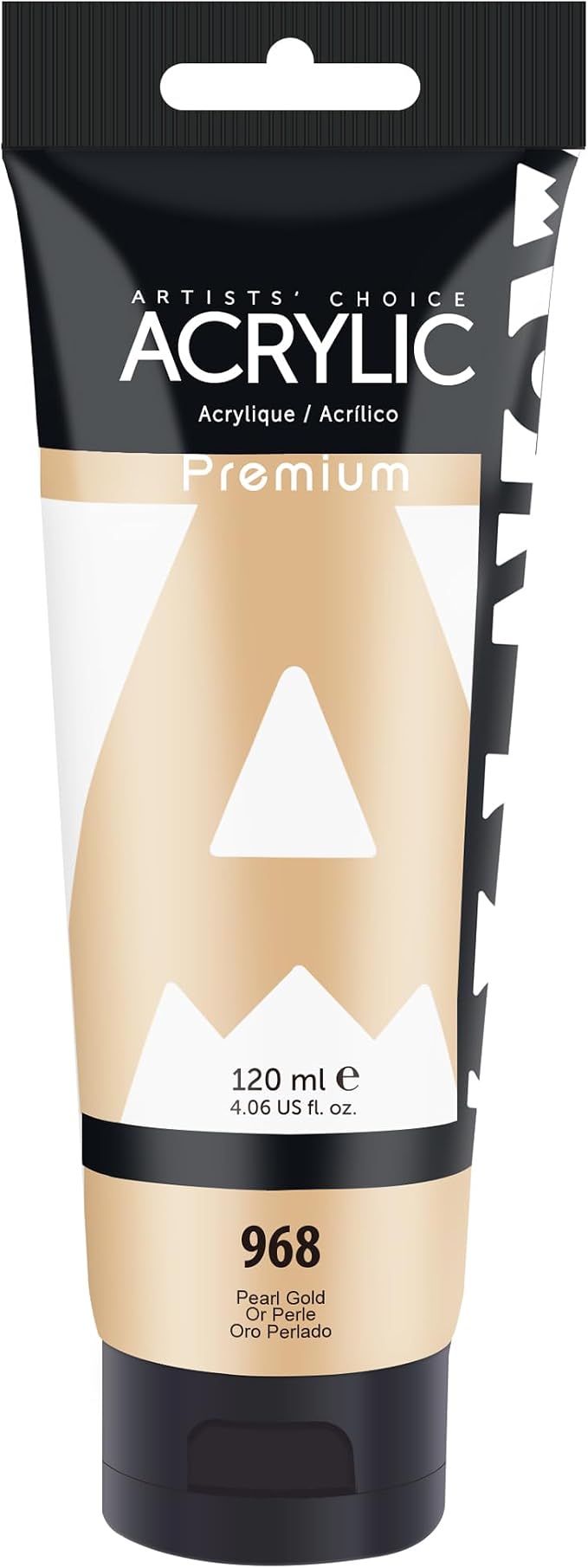 AUREUO Pearl Gold Acrylic Paint, 4 Fl Oz / 120ml Single Tube, Rich Pigment Metallic Craft Paints for Canvas, Rocks, Wood, Ceramic, Fabric