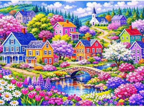 YOLENIX Countryside Scenery Diamond Art Kits for Adult Diamond Painting Kit