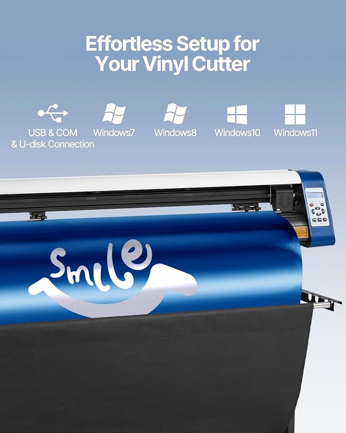 VEVOR Vinyl Cutter Machine 53" Semi-Automatic Vinyl Printer Cutter Machine | For Cutting Multiple Materials, DIY Positioning Sign Cutting with Floor Stand Signmaster Software, Compatible with Windows