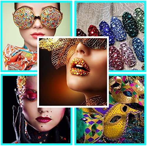 2310 PCS Self Adhesive Rhinestone Gem Stickers for Face Nail Body Makeup Festival,4 Size 14 Sheets Bling Jewels Stickers Earrings for DIY Kids Craft Card Decorations