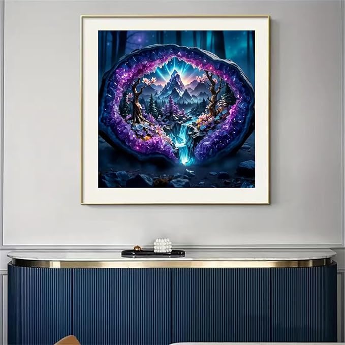 SHICERNHJ 5D Diamond Painting Kits for Adults,Crystal Forest Landscape Diamond Art Kits for Beginner,DIY Full Round Drill Diamond Dot with Gem Art Kits for Adults Home Wall Decor 14x14 Inch