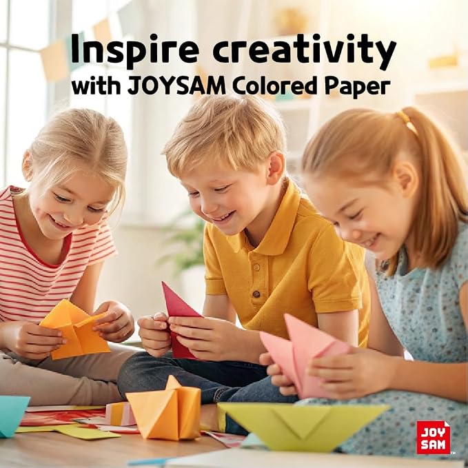 Origami Paper kit for Kids Ages 5-8 8-12, made in Korea, Double sided colored, 500 sheets, 50 Colors, 6x6 Square, DIY art craft projects, easy guide book, QR Video tutorial included