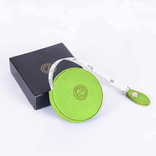 Sewing Tape Measure, Medical Body Cloth Tailor Craft Dieting Measuring Tape, 79 Inch/2 M Dual Sided Retractable Ruler with Push Button Round(1 Pack, Green)