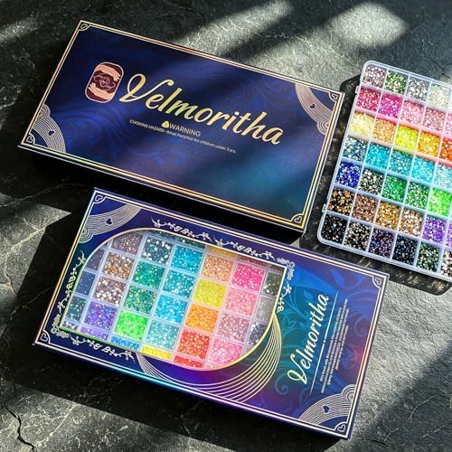 33000Pcs Bedazzling Kit, 42 Colors Resin Jelly Rhinestones 3mm Flatback Gems for Diamond Art, Crafting & Nail Art, Gift Box Bedazzler Kit with 3Pcs B7000 Jewelry Glue