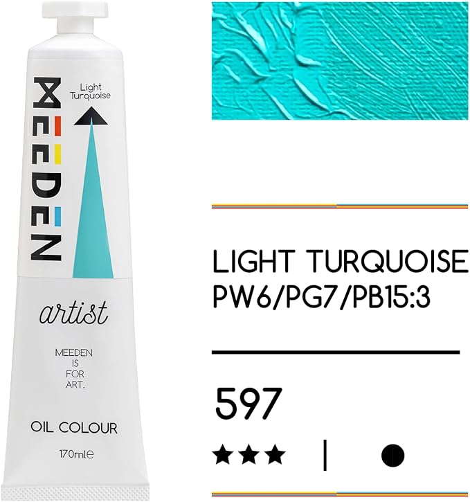 MEEDEN Artist Grade Oil Paint: Light Turquoise - 170ml/5.7oz Tube | Professional Art Paints and Supplies for Canvas Painting