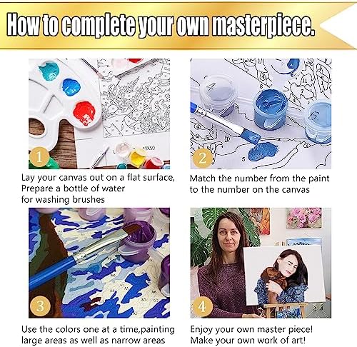 Dazella Custom Father's Day Gifts,Paint by Number from Photo,Personalized Dad Gifts for Dad from Son Daughter Unique,DIY Canvas Paint by Numbers for Beginners