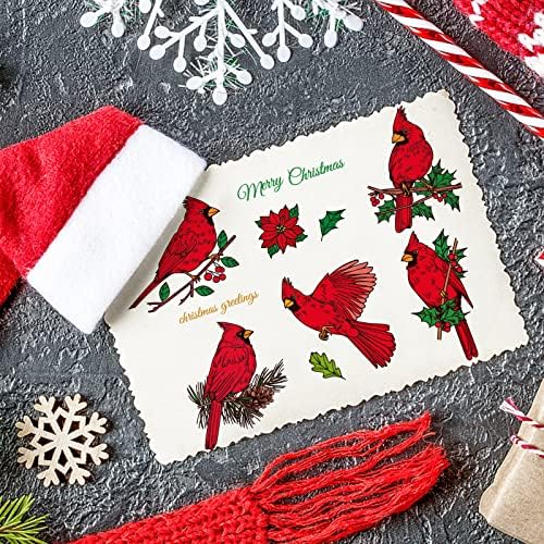 GLOBLELAND Christmas Cardinal Clear Stamp Christmas Transparent Stamp Winter Birds Silicone Stamps for DIY Scrapbook Journal Card Making