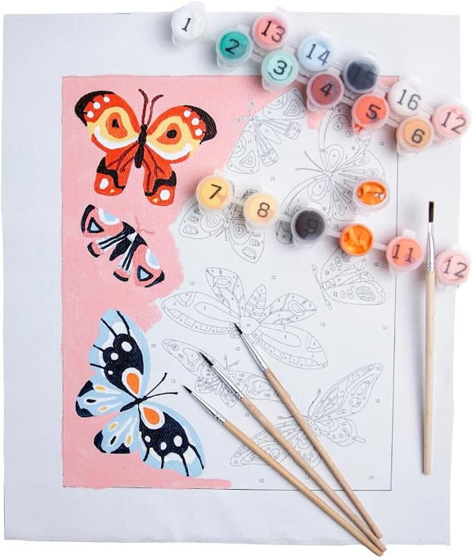 Pink Picasso Paint by Number Kit, All Ages, 8x10, Better You Fly | Mid Century Modern Collection, Acrylic Paints and Brushes included, Pre-printed high quality canvas, DIY art kit, Gift-ready