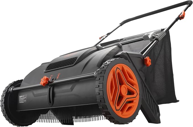 VEVOR Push Lawn Sweeper 21" Leaf & Grass Collector 3.5 cu. ft. Hopper Bag