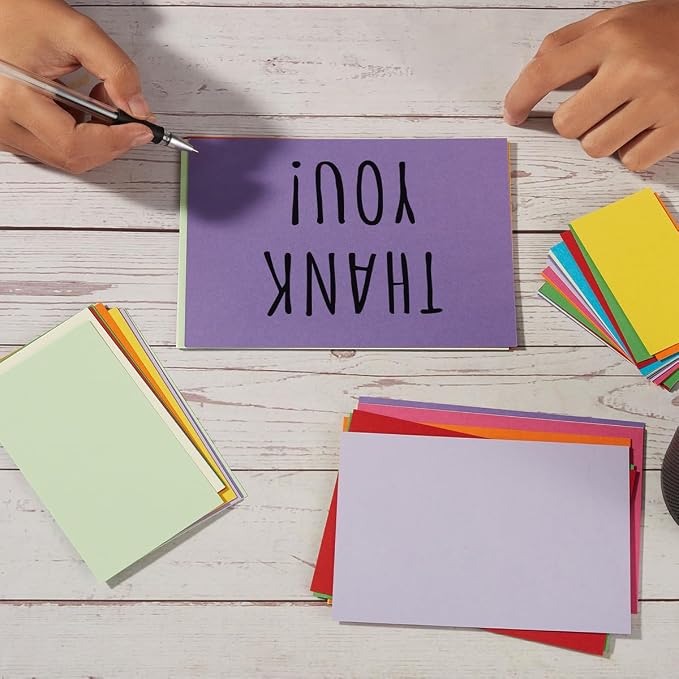 100 Pack Colorful Thick Paper Cardstock Blank Colored Cards Stock, 2x3.5