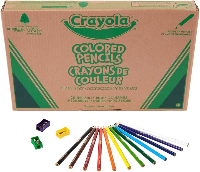 Crayola Colored Pencils Classpack (240ct), Teacher Must Haves, Classroom Essentials, Bulk Colored Pencils for Kids, 12 Colors, Back to for School Coloring Supplies | Teacher Must Haves, Classroom Essentials, Bulk Colored Pencils for Kids, Back to Schoo...