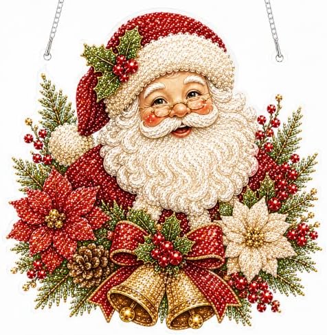 Halloween Diamond Art Hanging Kits for Adults Beginners, DIY Acrylic 5D Special Shaped Crystal Diamond Gem Art Painting for Window Pendants Home Garden Wall Hanging Kits Hanging Ornament (Style J)