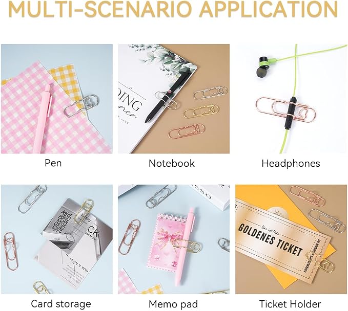 15 PCS Pen Holder for Notebook, Metal Pen Clips, Paper Clip Pen Holders for Journal, Planner, Pen Holder Clip Pencil Holder, Office School Supplies, Gold/Silver/Rose Gold