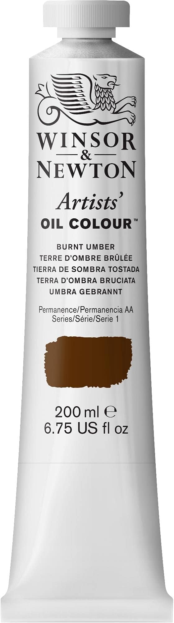 Winsor & Newton Artists' Oil Paint, 200ml Tube, Burnt Umber