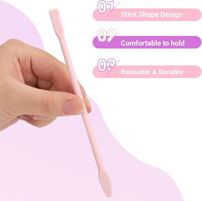 Gartful 9PCS Large Silicone Stir Sticks for Epoxy Resin, Reusable Mixing Sticks for Paint, Glue, Glitter, Waxing, Tumbler Making, Art Craft Supplies, Facial Mask Applicator, Pink